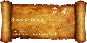 Pevecz Anett névjegykártya
